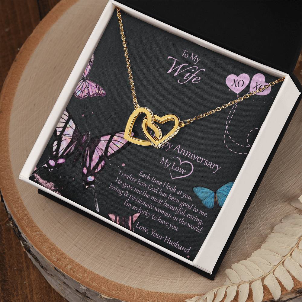 Special And Unique Gift For Wife Interlocking Hearts Necklace