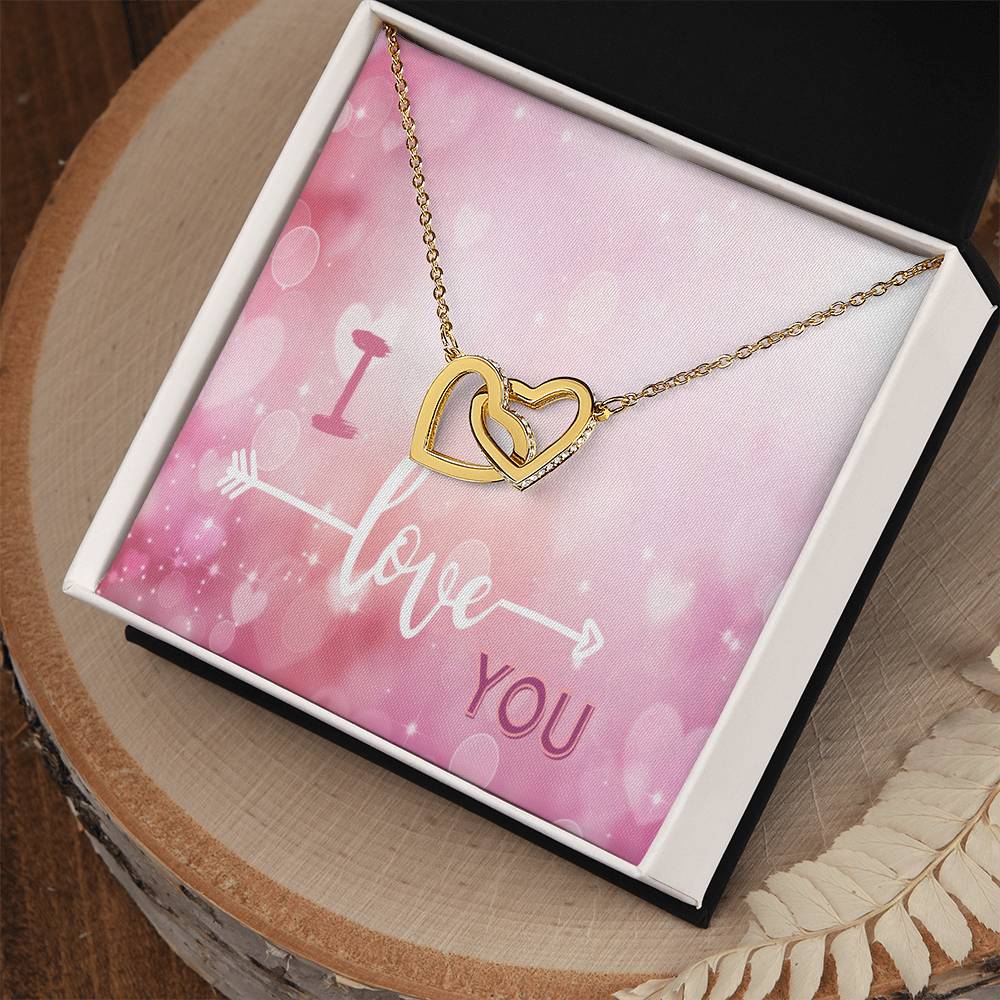 Two Hearts Connected Necklace Interlocking Hearts Necklace