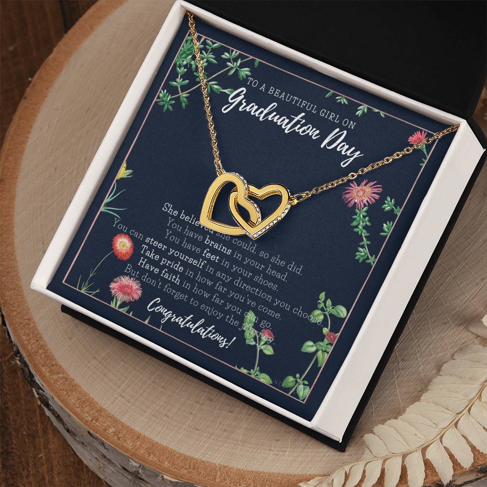 Graduation Gift Necklace For Daughter College Graduation Gift For Her High School Senior Graduation Mba Phd Master Class Of Interlocking Hearts Necklace