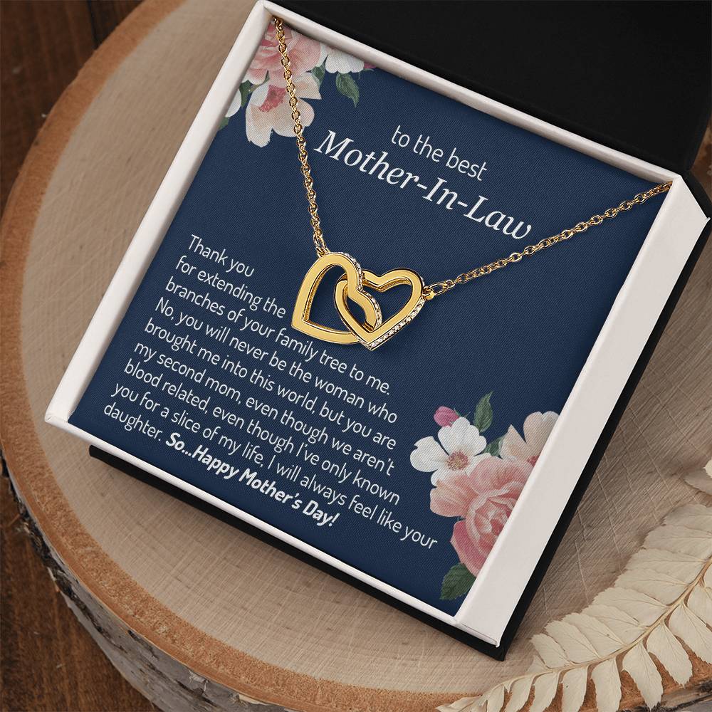 Mother’S Day ! For The Your Mother-In-Law Interlocking Hearts Necklace