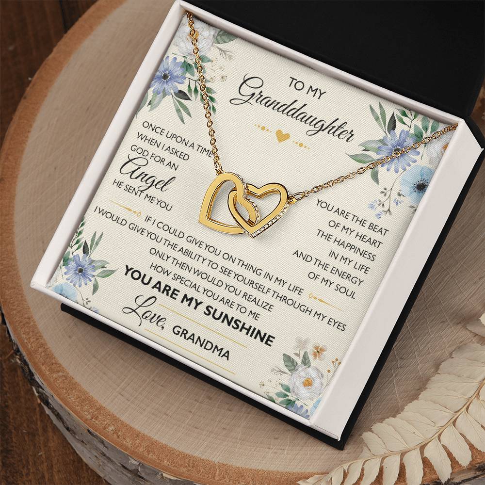To My Granddaughter From Grandma - Interlocking Heart Necklace Interlocking Hearts Necklace