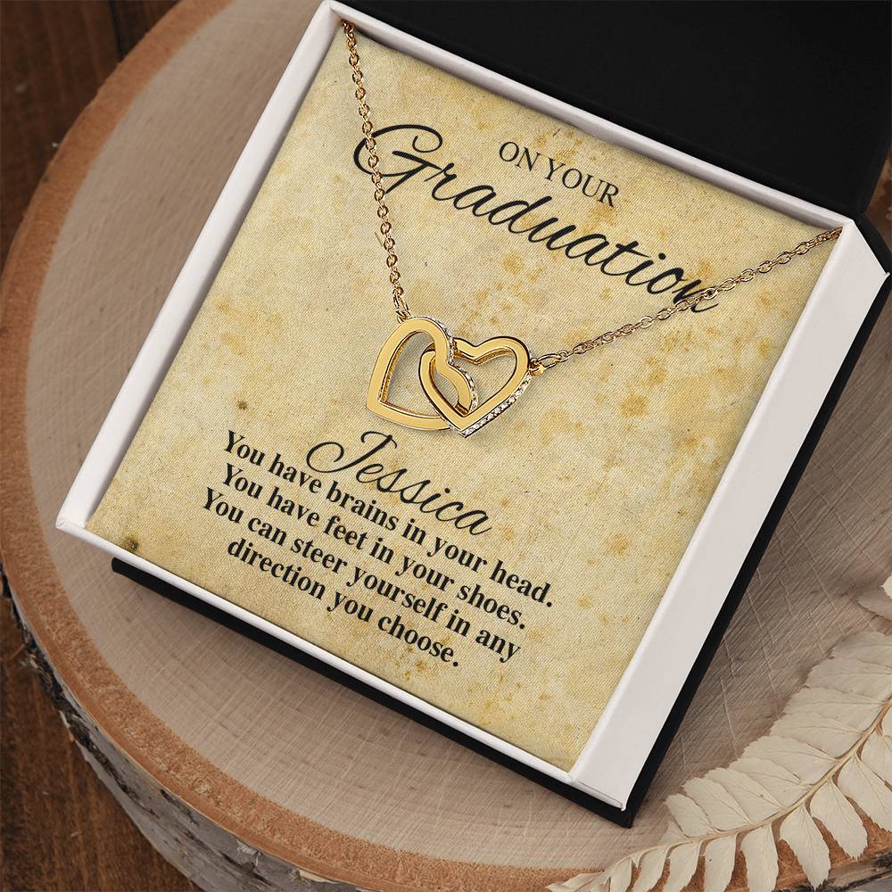 On Your Graduation Necklace Interlocking Hearts Necklace