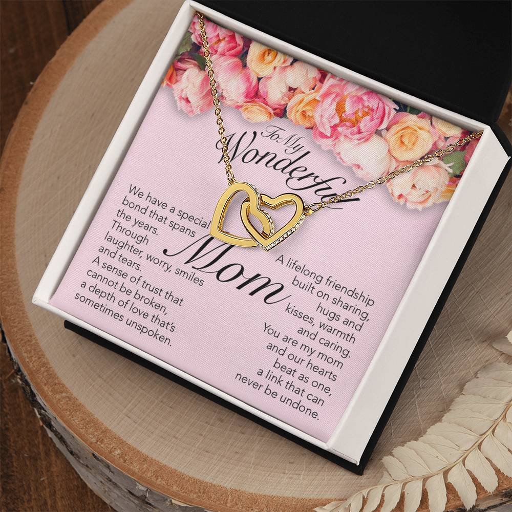 Wonderful Mom Interlocking Hearts Necklace