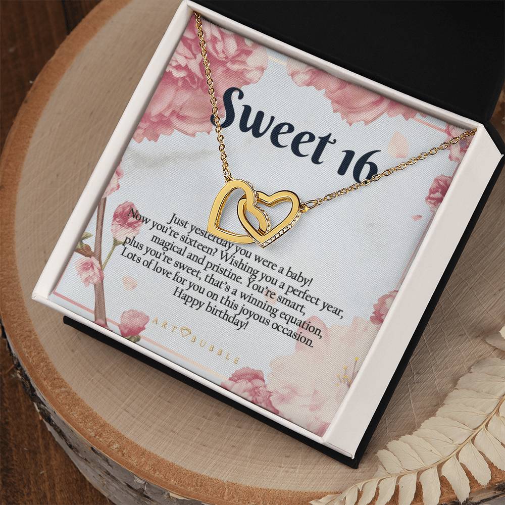 Sweet 16 Gift Hearts Necklace Interlocking Hearts Necklace