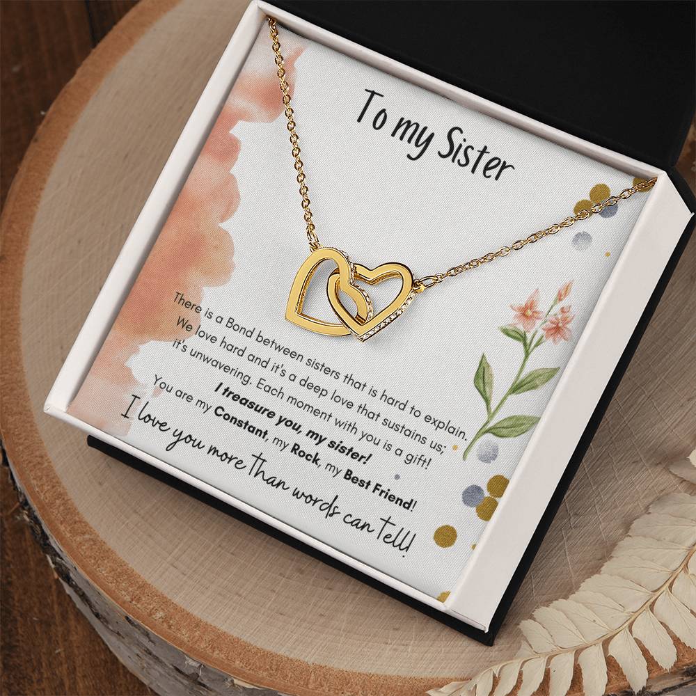 To My Sister Interlocking Hearts Necklace