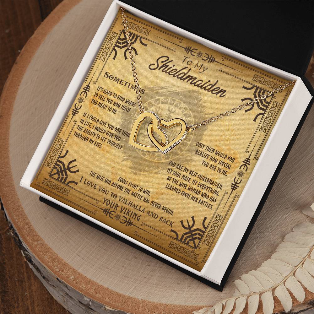 To My Shieldmaiden - Interlocking Heart Interlocking Hearts Necklace