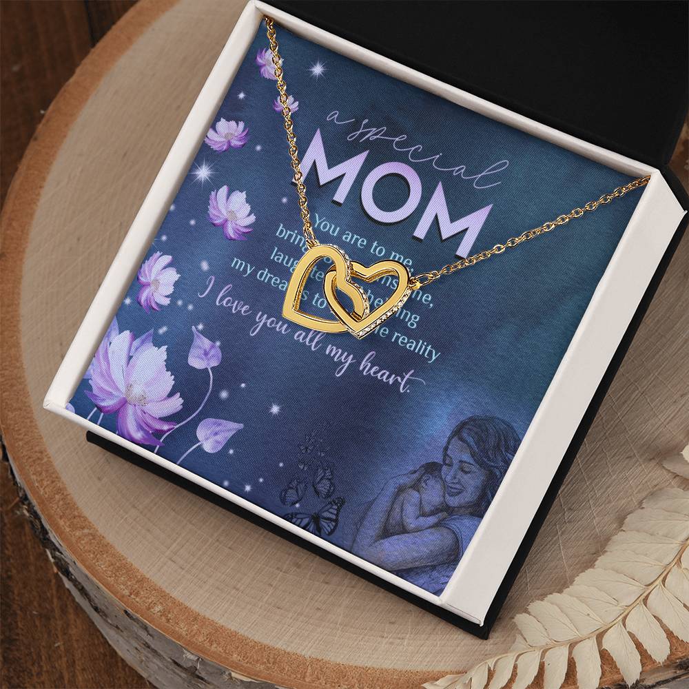A Special Mom - I Love You Always My Heart - Necklace Interlocking Hearts Necklace