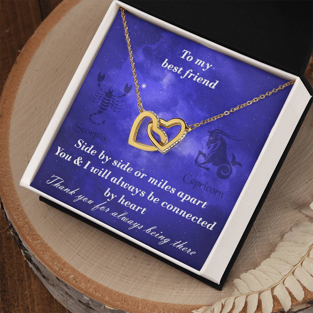 Scorpio To Capricorn Best Friend Interlocked Hearts Necklace Interlocking Hearts Necklace