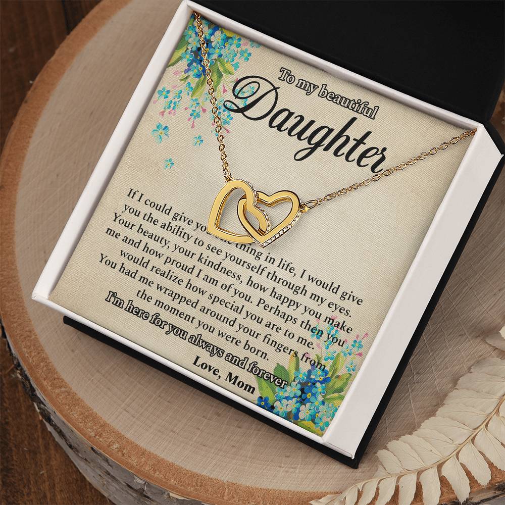 I'M Here For You Always And Forever - Best Gift For Daughter Interlocking Hearts Necklace