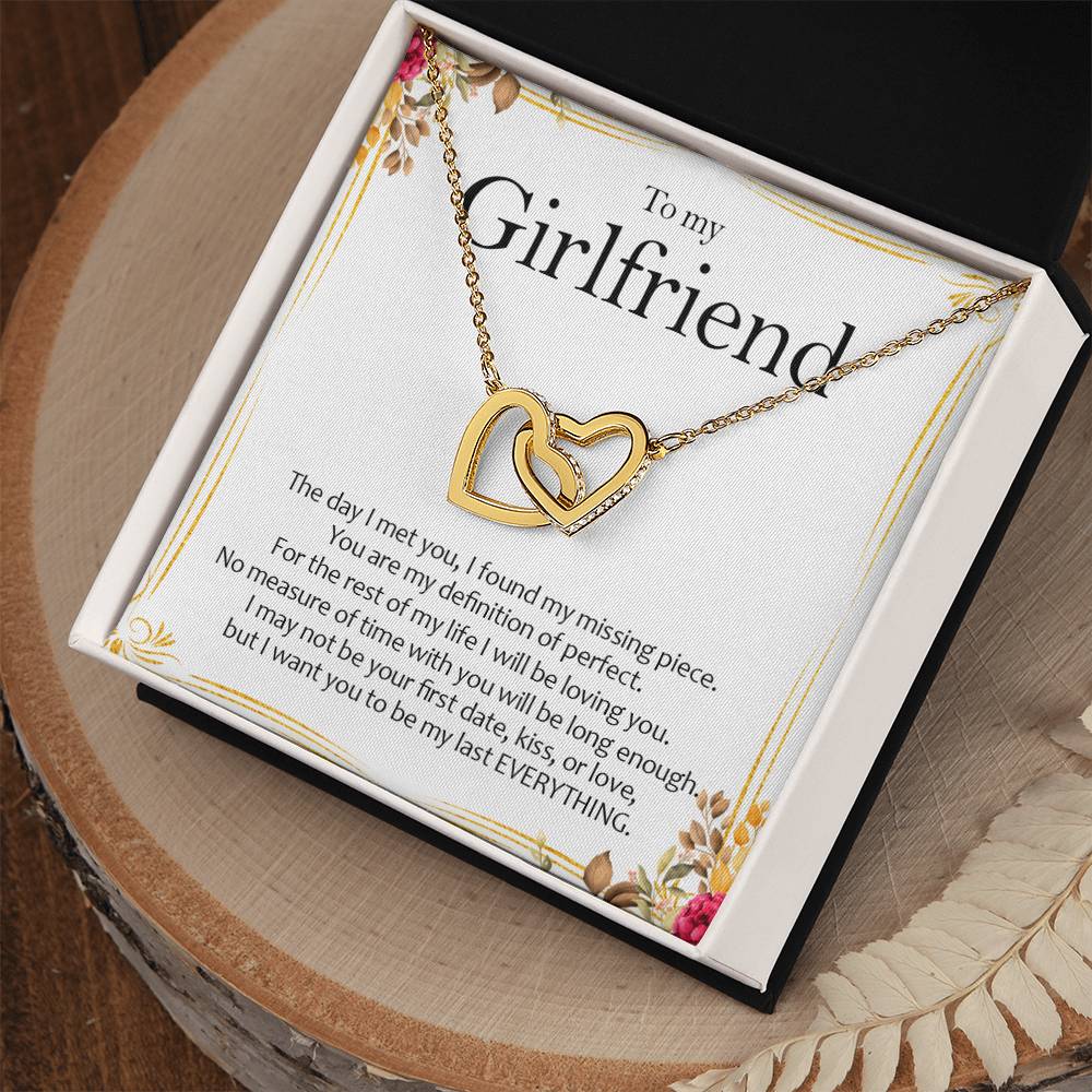 To My Girlfriend - Love Card And Necklace S009 Interlocking Hearts Necklace