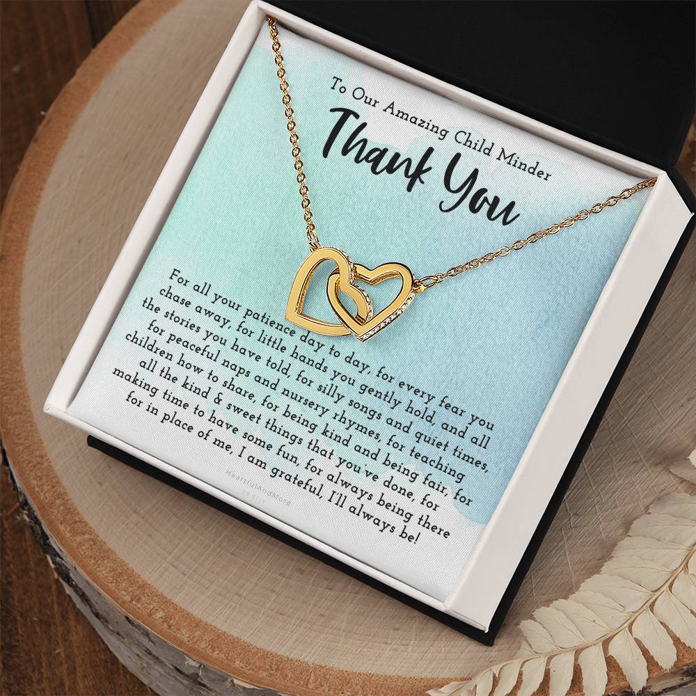 Thank You Gift For Child Minder Child Minder Appreciation Gift Child Minder Leaving Gift Childminder Christmas Gift Child Minder Necklace Interlocking Hearts Necklace