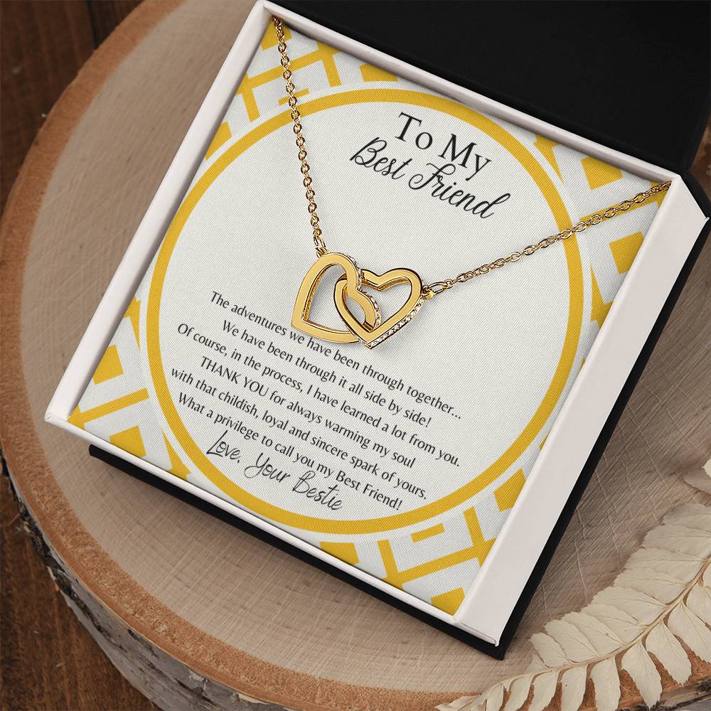 To My Best Friend Interlocking Hearts Necklace