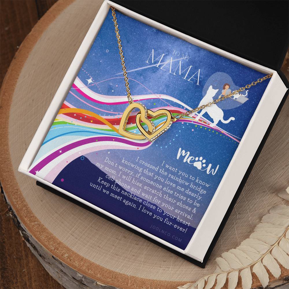 To My Cat Mama Cat Loss Gifts Rainbow Bridge Cat Pet Sympathy Gift Cat Loss Necklace Until We Meet Again Necklace Loss Of Cat Memorial Necklace Interlocking Hearts Necklace