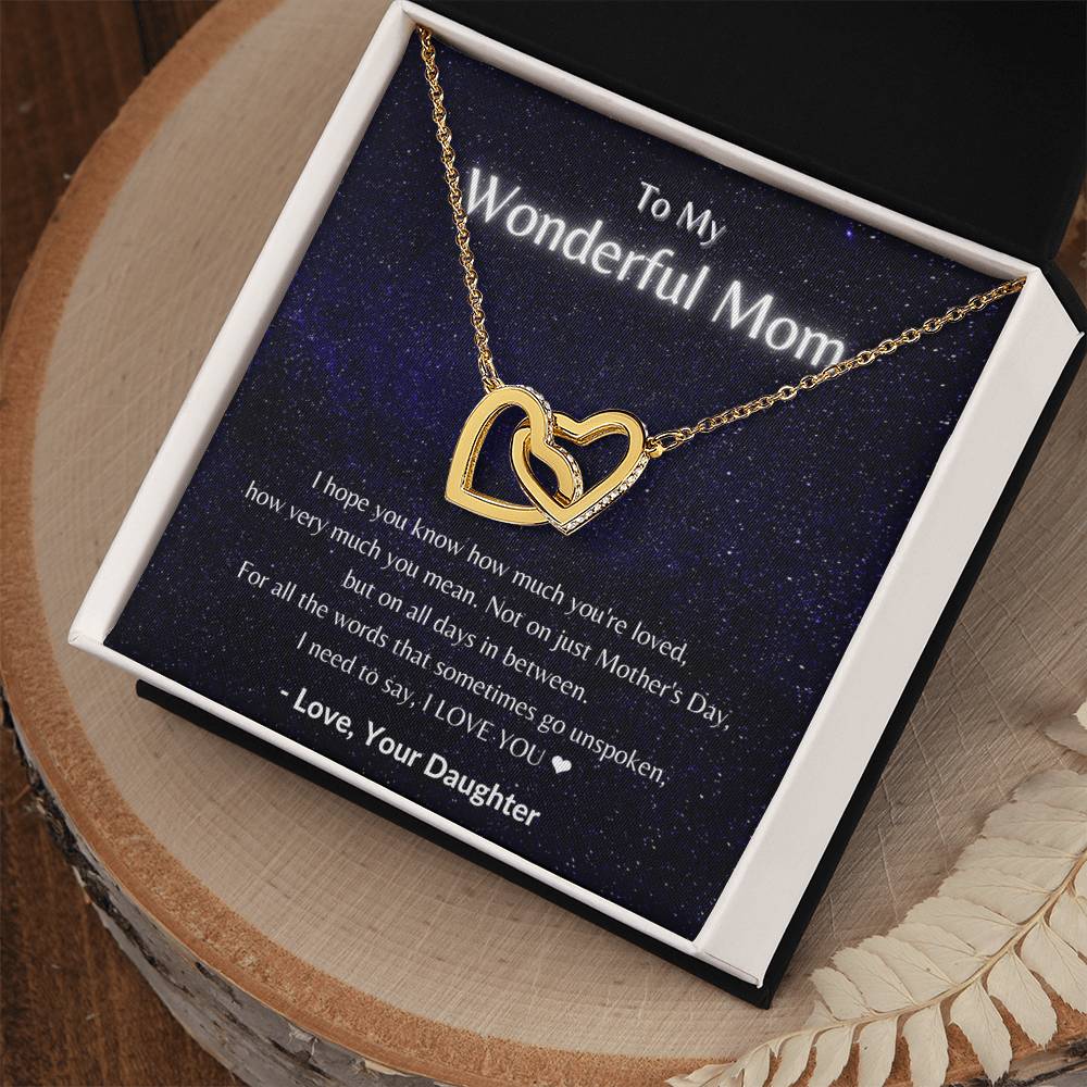My Wonderful Mom - Necklace Interlocking Hearts Necklace