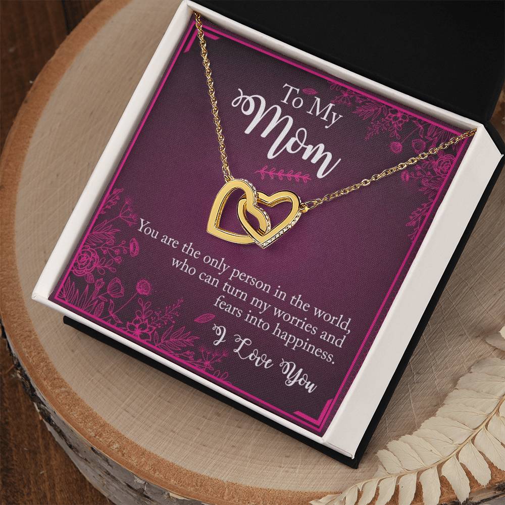 To My Mom You The Only Person In The World Interlocking Hearts Necklace