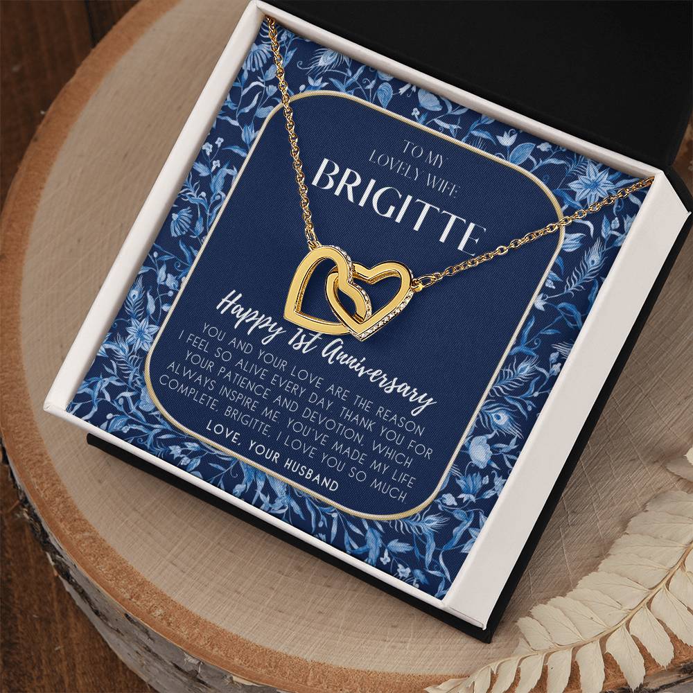 1 Year Anniversary Gift For Wife 1 Year Anniversary Gifts 1 Year Wedding Anniversary Gift Ideas 1St Wedding Anniversary Gift For Her Interlocking Hearts Necklace