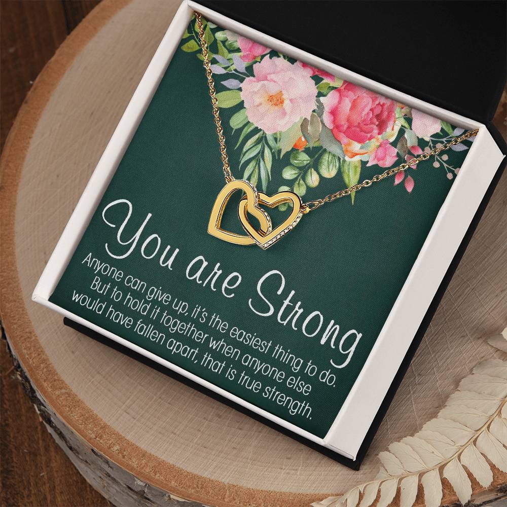 Inspirational Interlocking Hearts Necklace Gift Necklace Motivational Gift Encouragement Gift Empowering Cancer Illness Jewelry