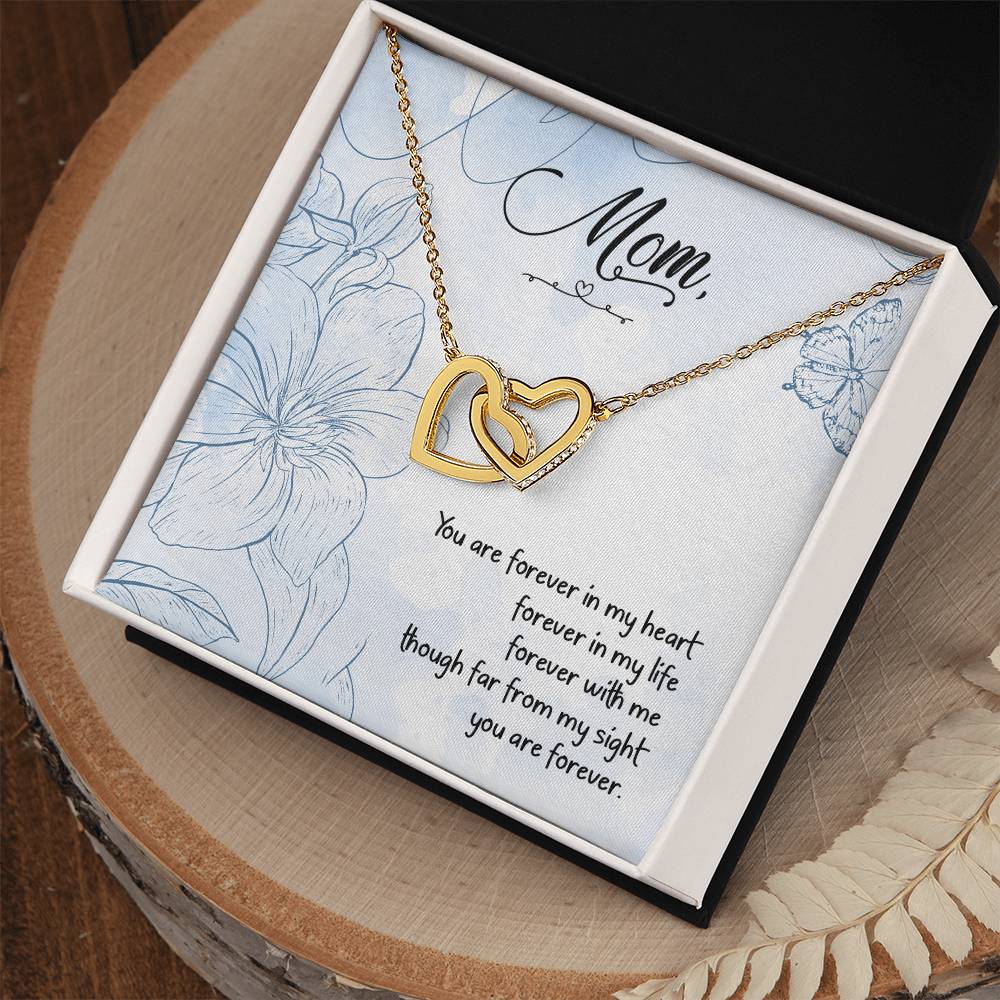 Mom - You Are Forever In My Heart Forever In My Life - Interlocking Heart Necklace Interlocking Hearts Necklace