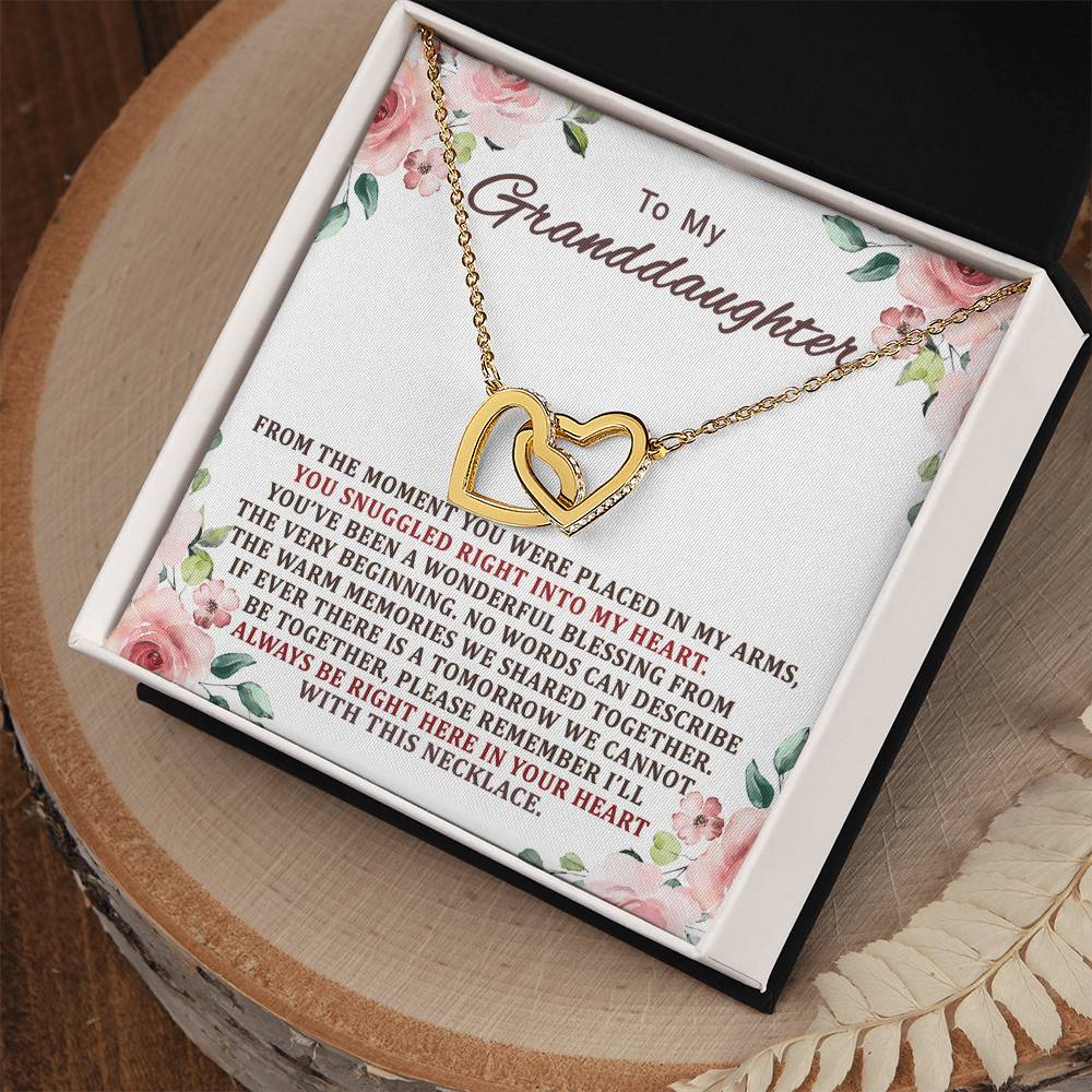 To My Granddaughter Interlocking Hearts Necklace