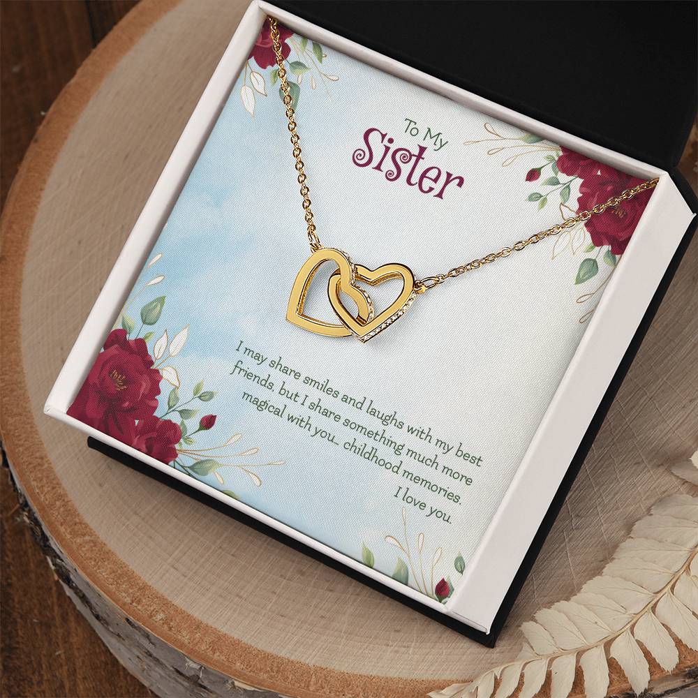 Interlocking Hearts Necklace For Sister