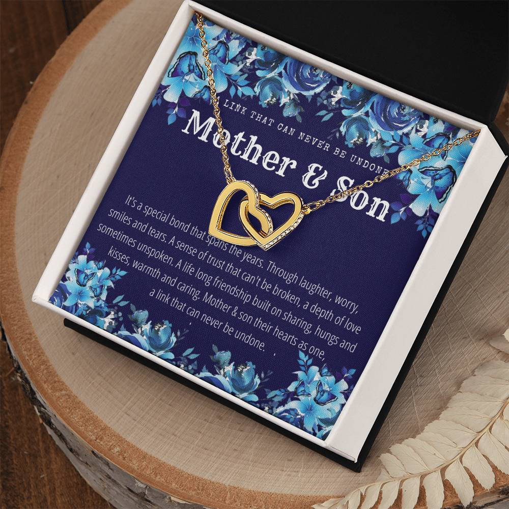 Mother & Son - Interlocking Necklace - A Link That Can Never Be Undone Interlocking Hearts Necklace
