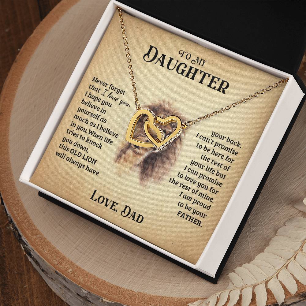 To My Daughter Necklace Gift For Daughter From Dad Christmas Gift Daughter Jewelry Interlocking Hearts Necklace
