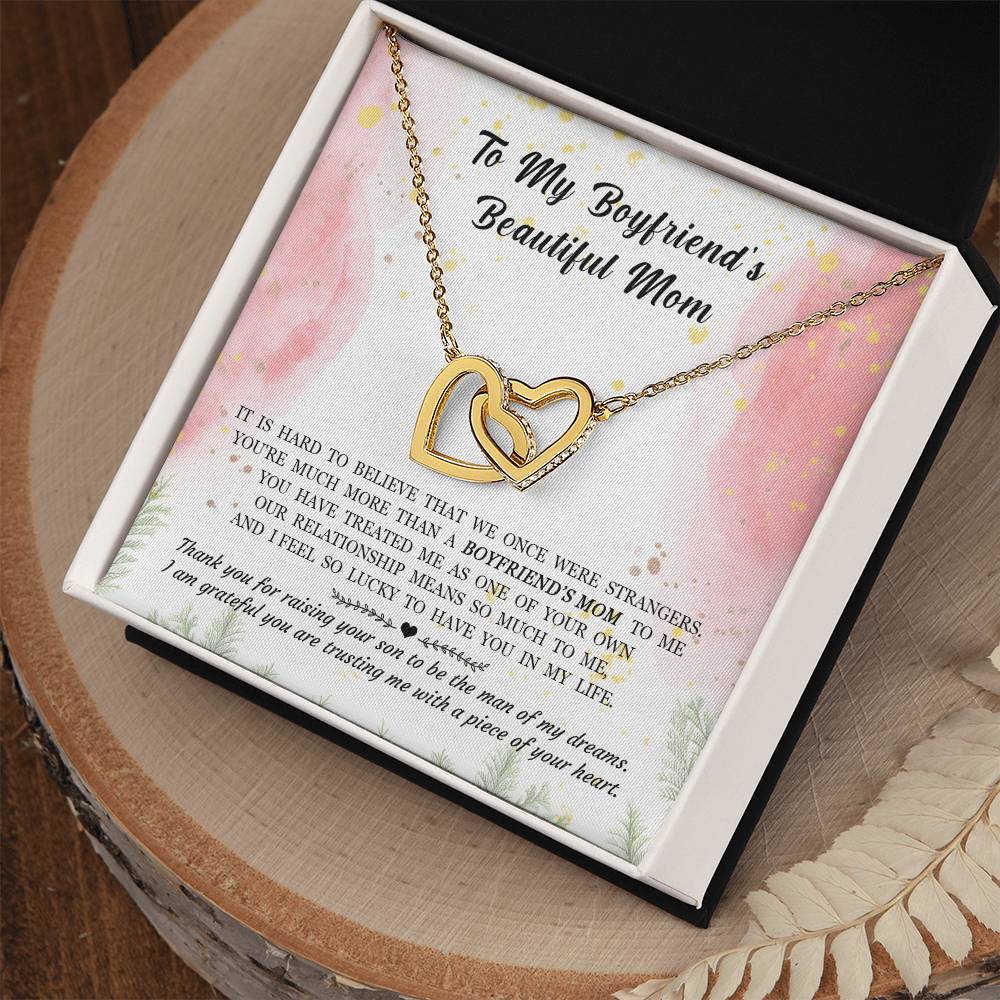 Gift For Boyfriend'S Mom - Hard To Believe That We Once Were Strangers - Interlocking Interlocking Hearts Necklace