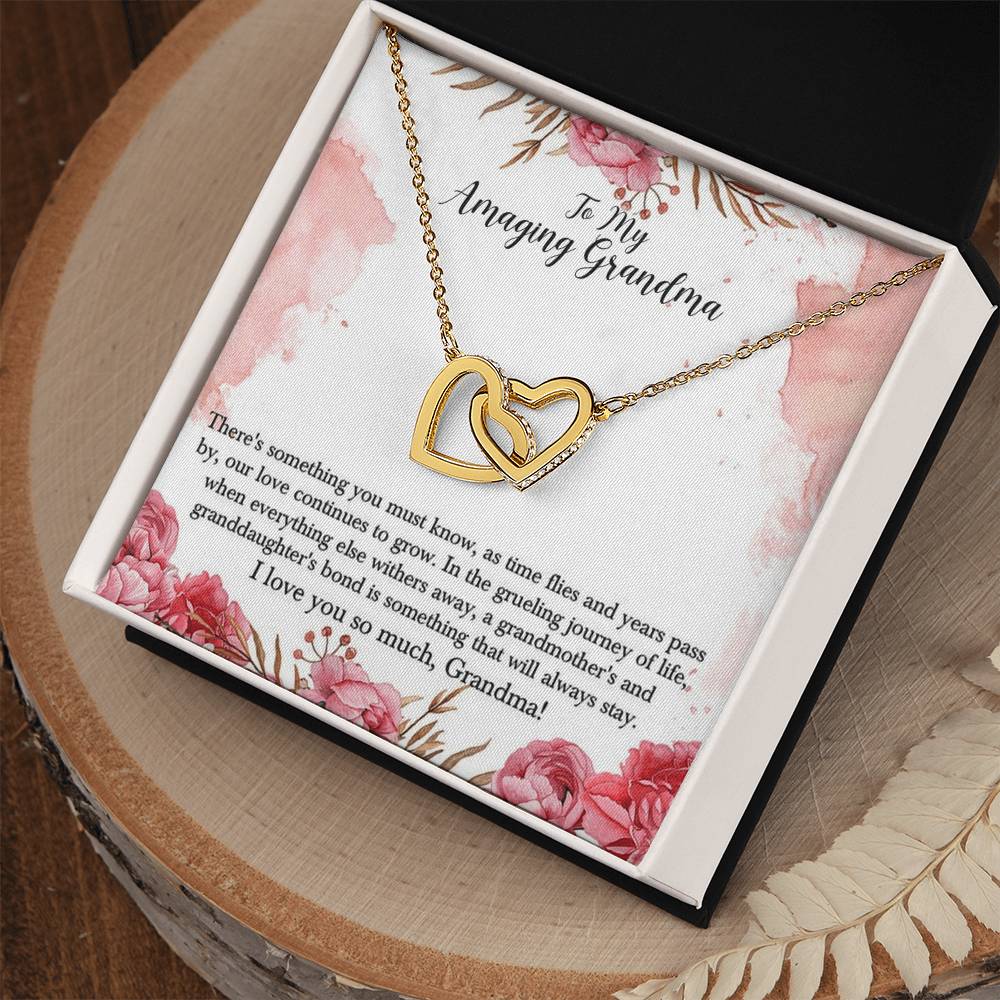 To My Amazing Grandma Interlocking Hearts Necklace