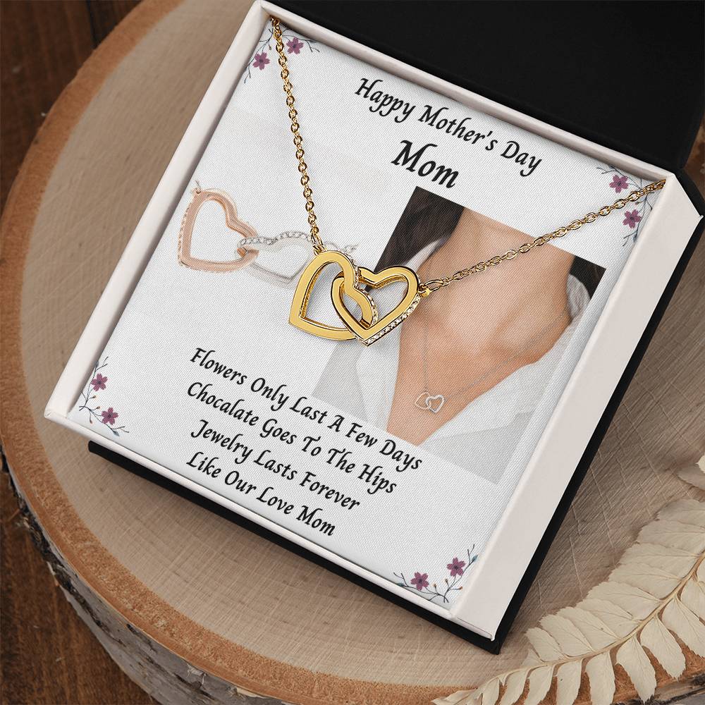 Happy Mothers Day Mom With Interlocked Hearts Necklace Interlocking Hearts Necklace