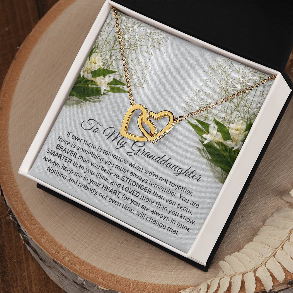 To My Granddaughter Necklace Gift For Granddaughter Necklace For Granddaughter Interlocking Hearts Necklace