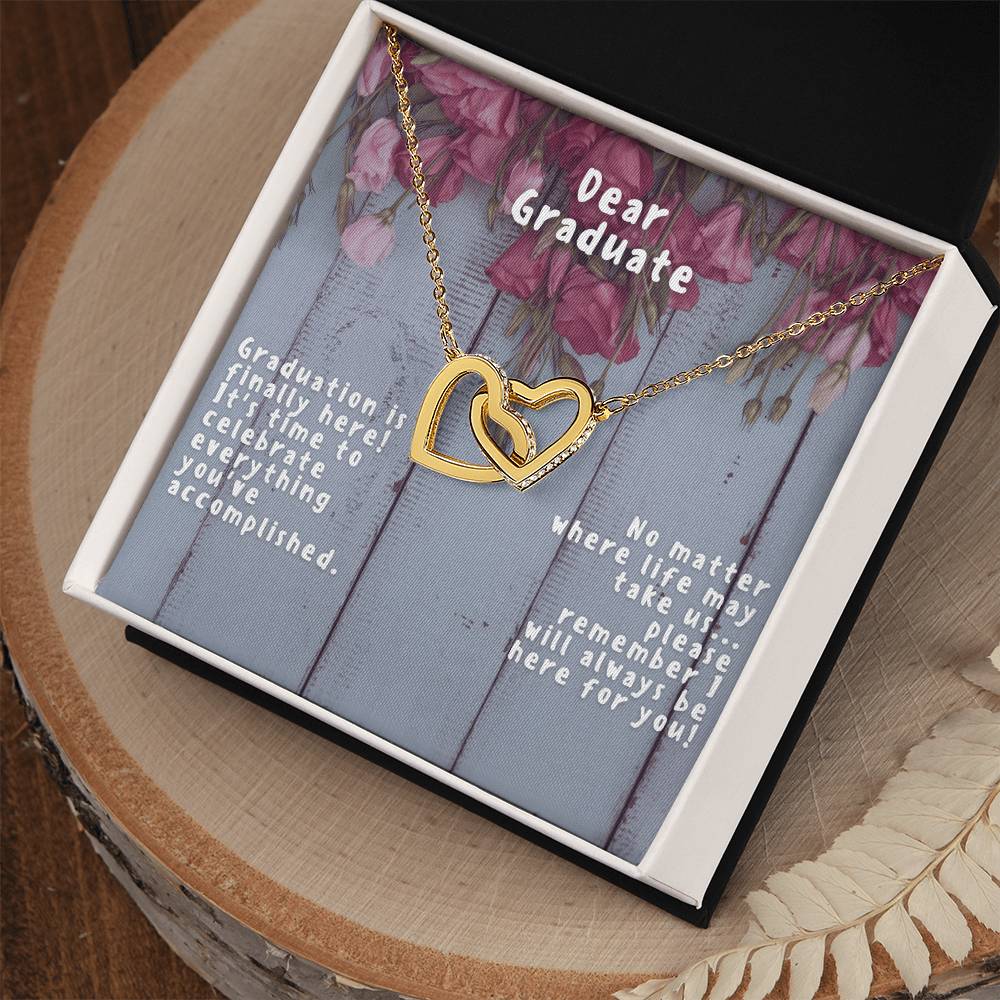 Graduation Interlocking Hearts Soft Primrose Necklace Interlocking Hearts Necklace
