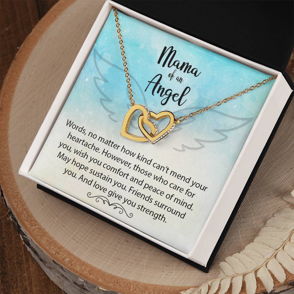 Mama Of An Angel Miscarriage Gift Pregnancy Loss Gift Interlocking Hearts Necklace