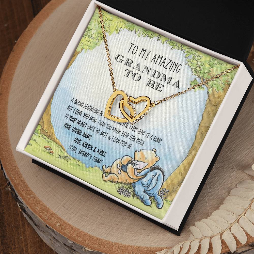 Grandma - A Grand Adventure Is About To Happen Interlocking Hearts Necklace