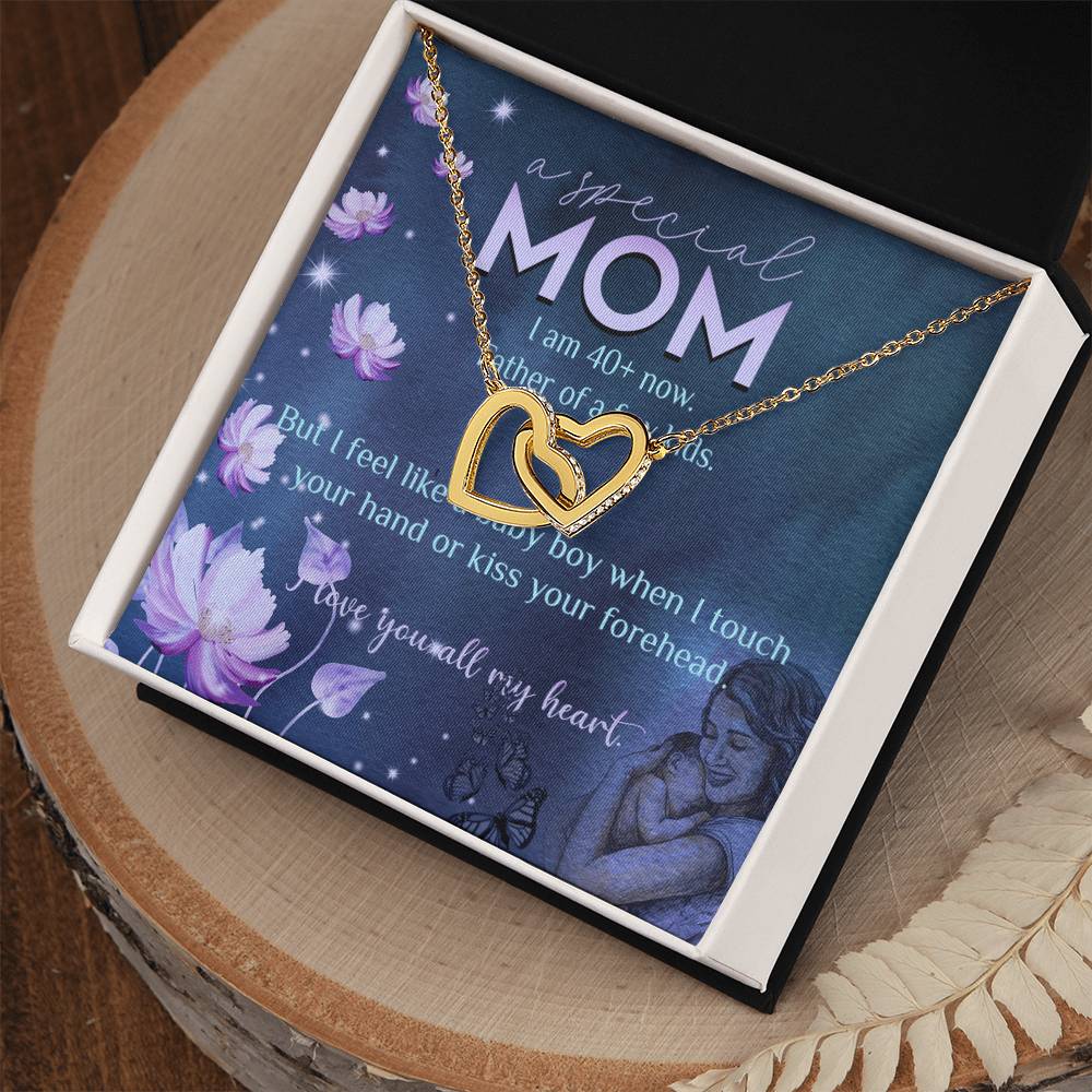 Feel Like Baby Boy Gift For Mom Interlocking Hearts Necklace