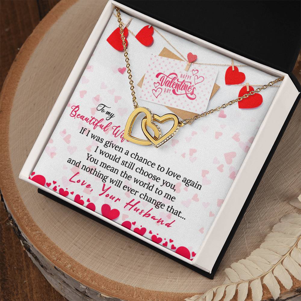 Wife Valentine Interlocking Hearts Necklace