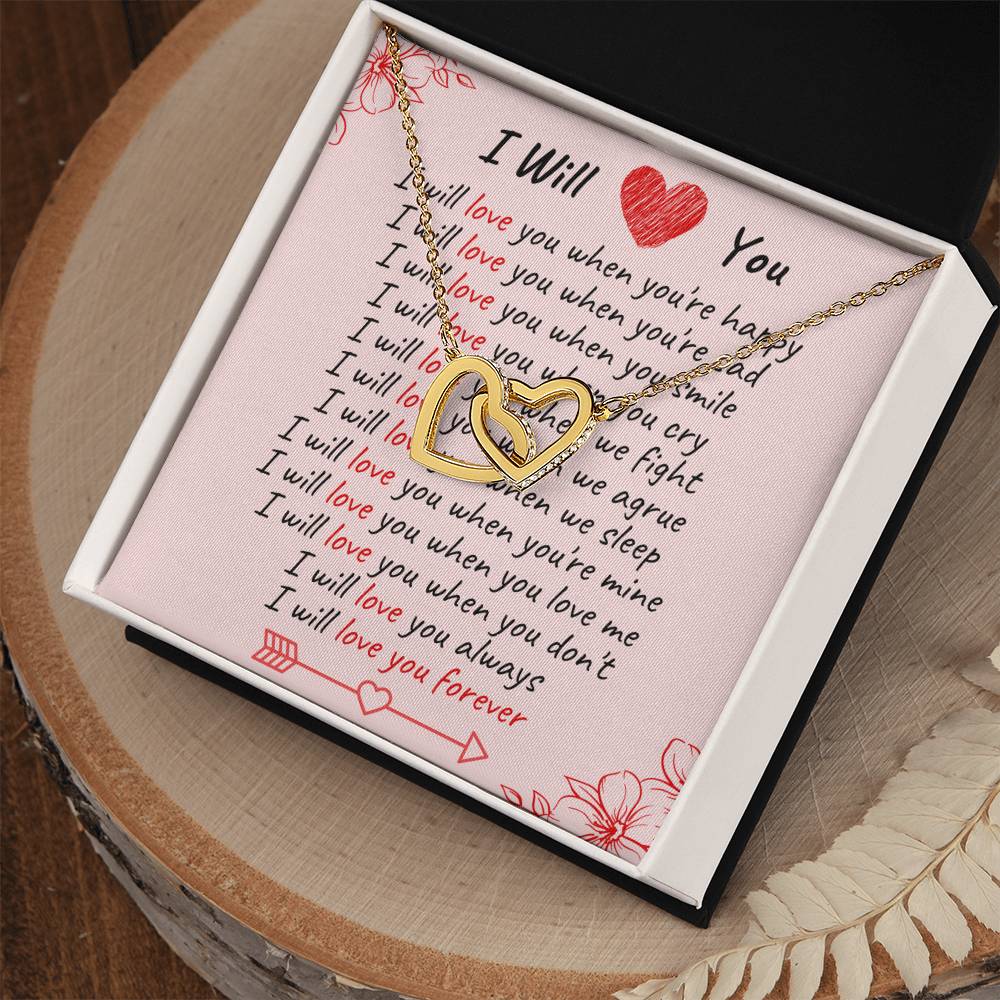 I Will Love You - Spark Romance With This Necklace Interlocking Hearts Necklace