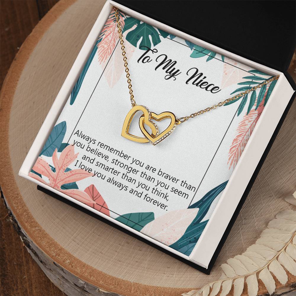 To My Niece Necklace Niece Birthday Gift From Aunt Niece Necklace Giftniece Gift From Aunt Uncle Aunt Niece Interlocking Hearts Necklace