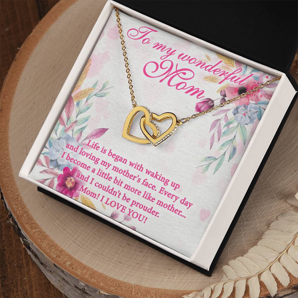 Gift For Mom Interlocking Hearts Necklace From Wonderful Proud Child