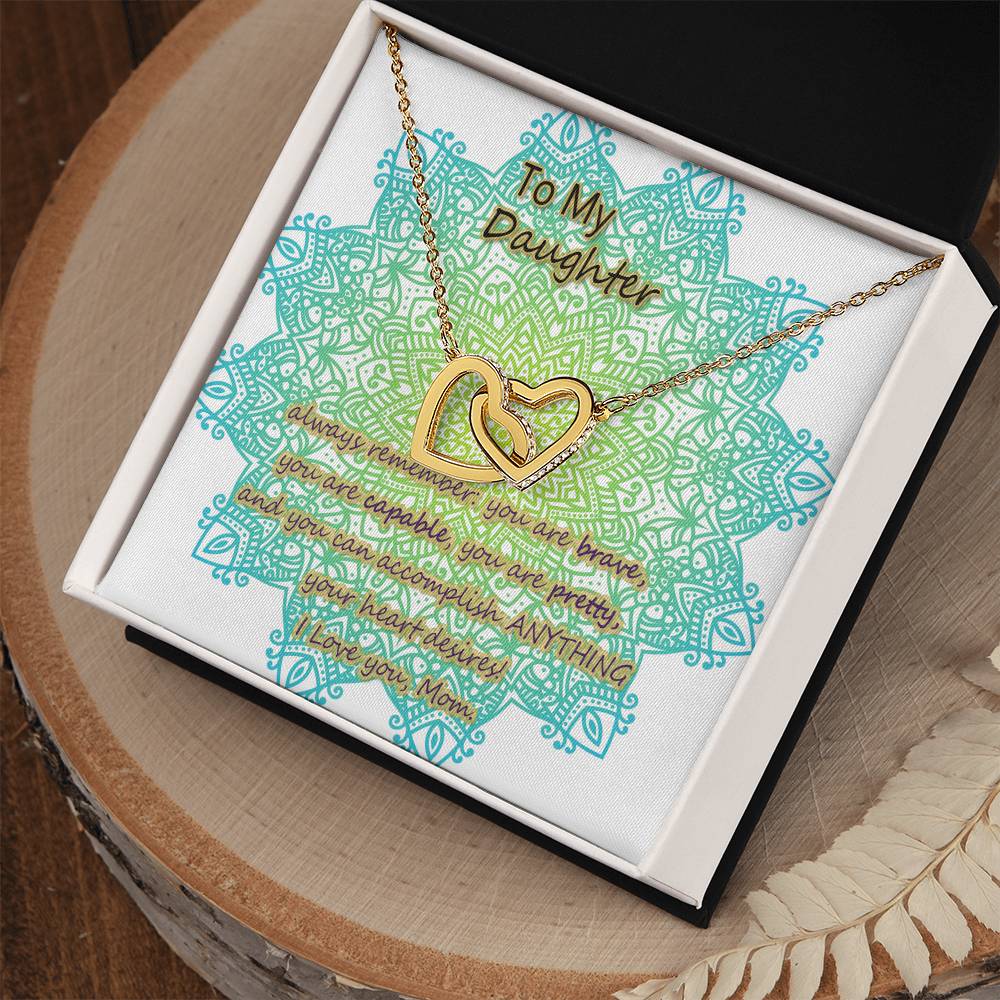 To My Daughter From Mom Two Interlocked Hearts Necklace Interlocking Hearts Necklace