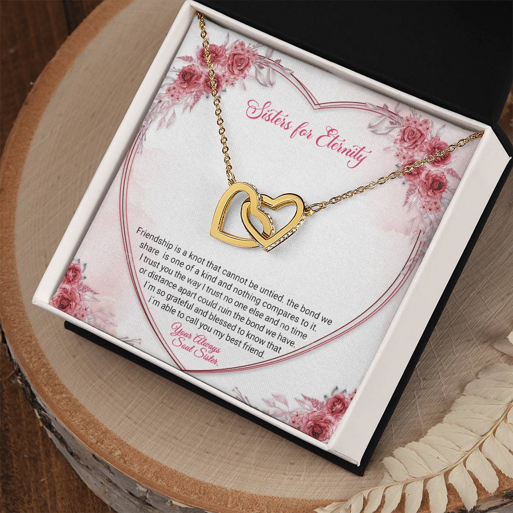Sisters For Eternity Interlocking Hearts Necklace