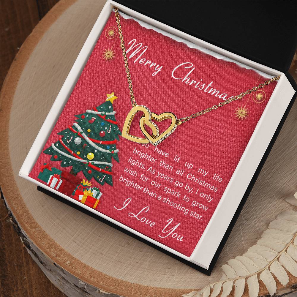 Gift For Girlfriend To My Girlfriend Romantic Present For Girlfriend Jewelry Girlfriend Best Birthday Gift Anniversary Necklace Message Card Interlocking Hearts Necklace