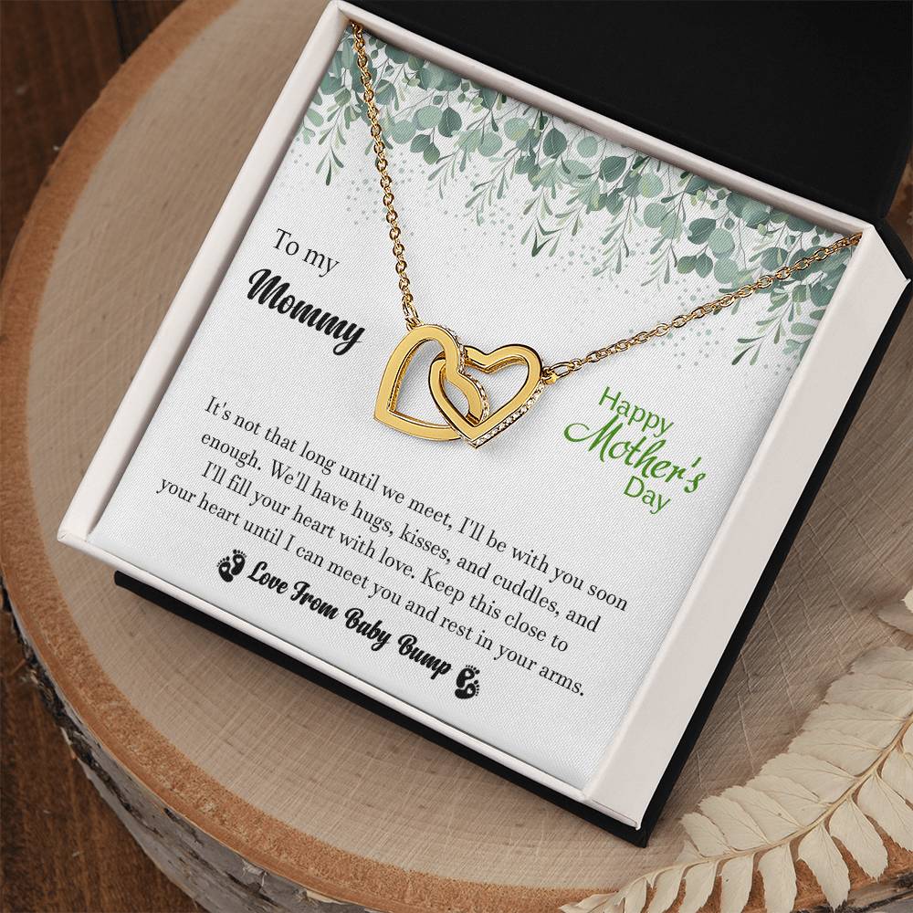 To My Mommy - From Baby Bump - Pregnancy Gift - Mother'S Day Gift - Luxury Necklace Interlocking Hearts Necklace