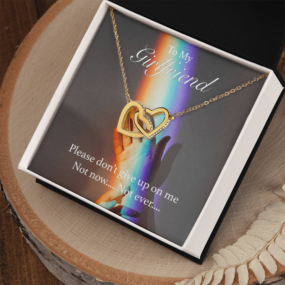 Please Don'T Give Up On Me Interlocking Hearts Necklace