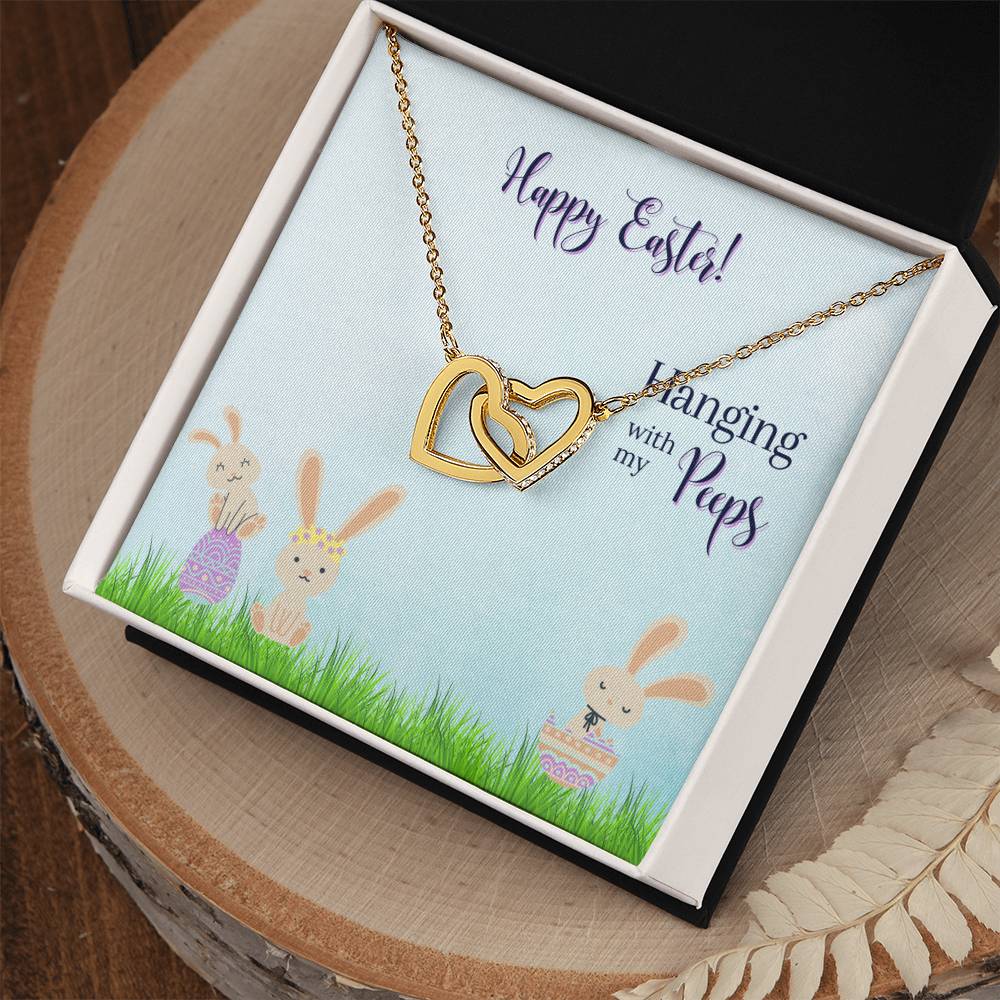 Happy Easter - Hanging With My Pepps - Necklace Interlocking Hearts Necklace