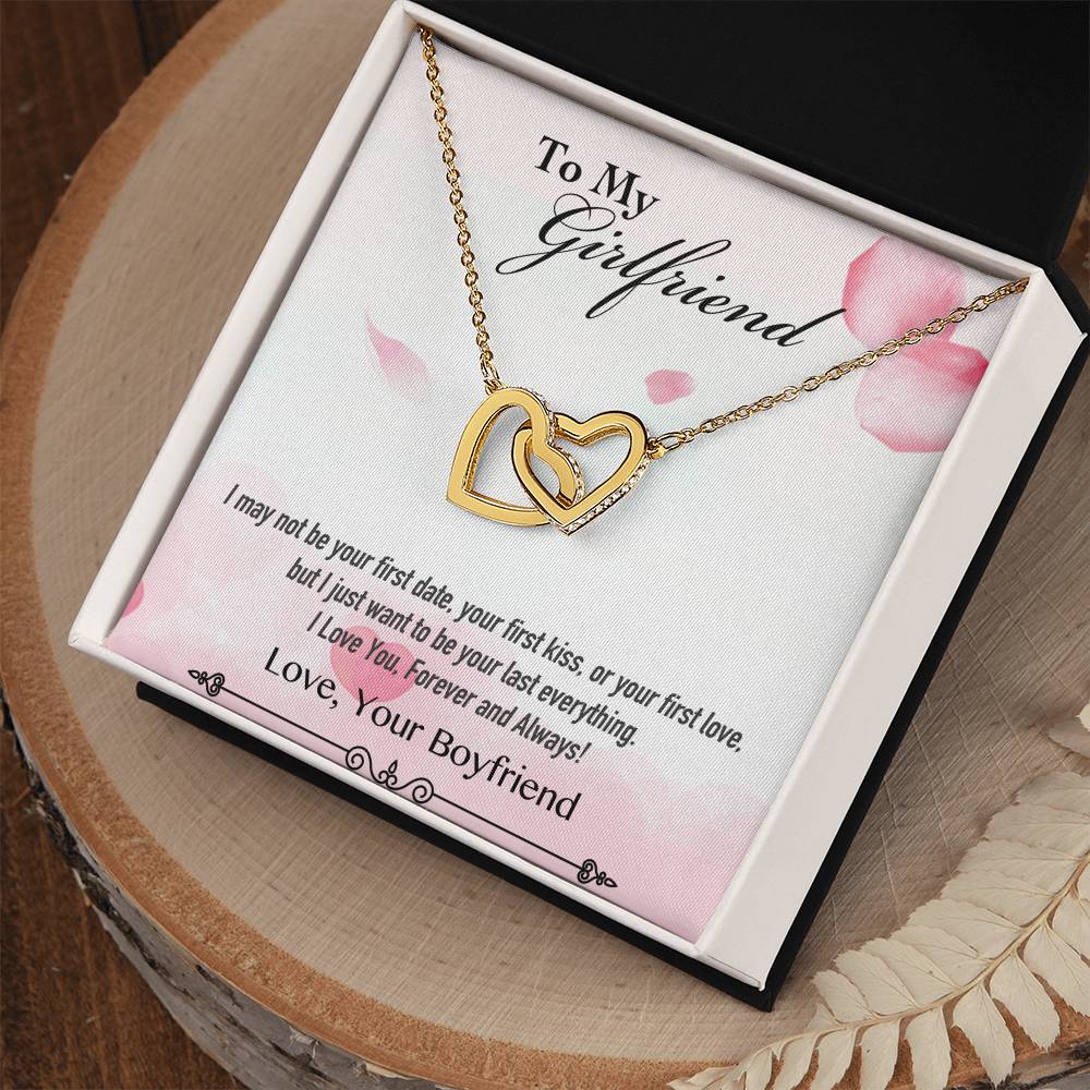 To My Girlfriend - Be Your Last Everything - Interlocking Heart Necklace Interlocking Hearts Necklace