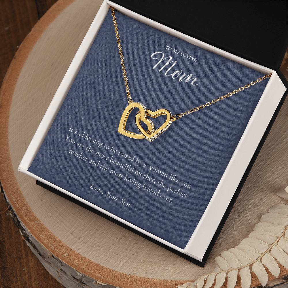 Gift For Mom From Son Mother Necklace From Son Mother'S Day Gift From Son Best Mom Gift Mother'S Birthday Gift Interlocking Hearts Necklace