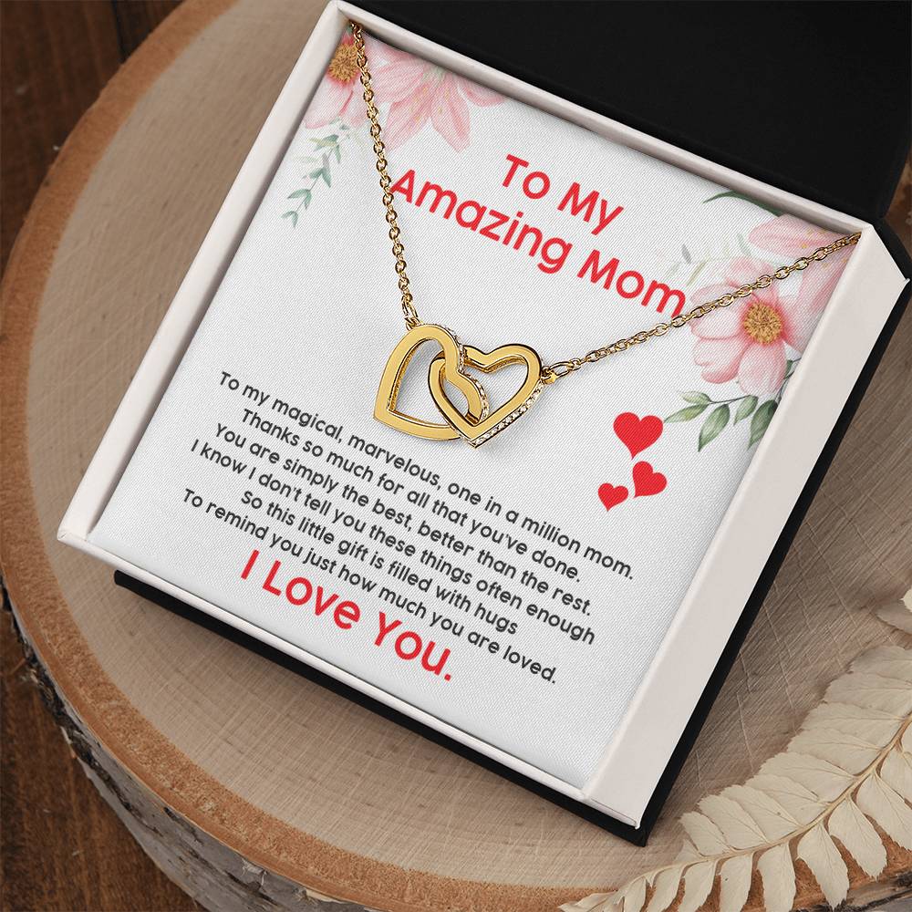 Gift For Mom - Interlocking Hearts Necklace