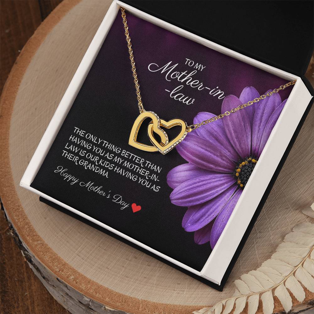 To My Mother-In-Law - The Only Thing Better - Necklace Interlocking Hearts Necklace