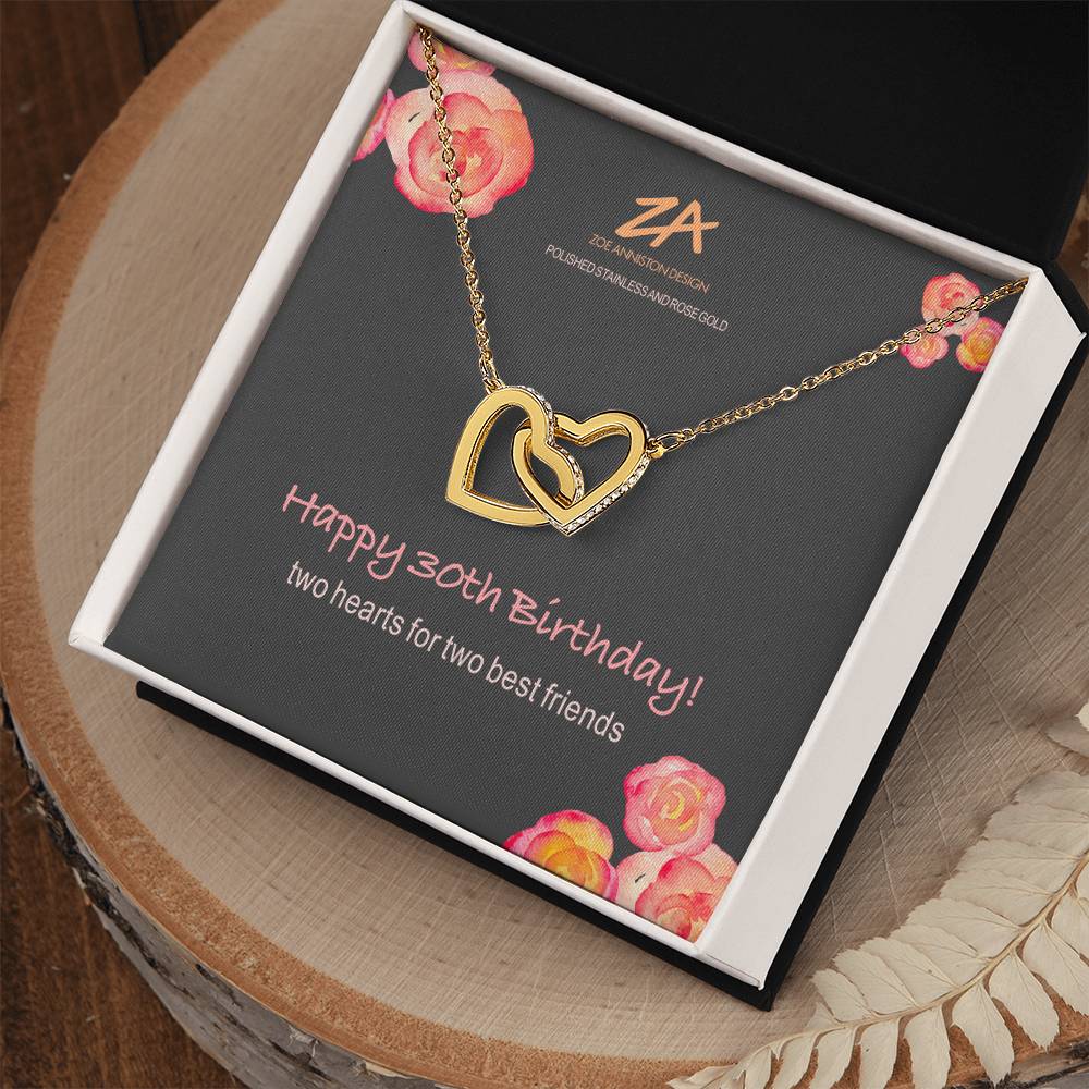 Happy 30Th Birthday! Interlocking Hearts Necklace