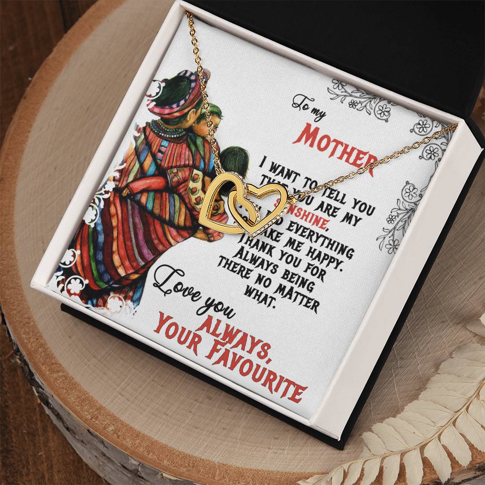 To My Mom Sunshine Love You Always Interlocking Hearts Necklace